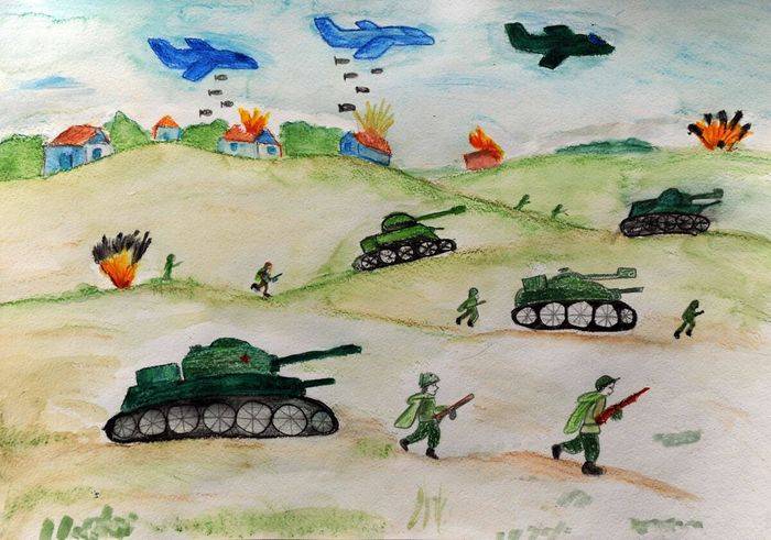 Рисунки на военную тематику для детей