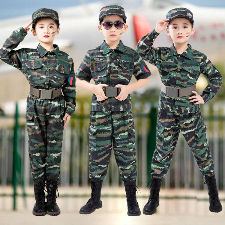 Камуфляж Одежда Четыре комплекта Детский костюм Студент Летний лагерь Спецназ Военная форма Учебная одежда