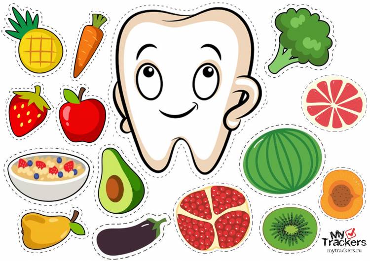 Игра Вредная и полезная еда для зубов для детей