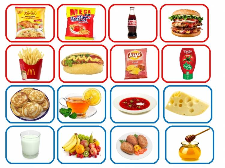 Полезная и вредная еда картинки для детей
