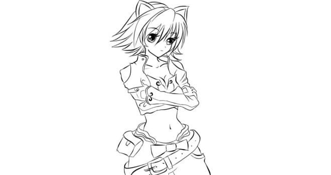 Как нарисовать девушку аниме с кошачьими ушками
