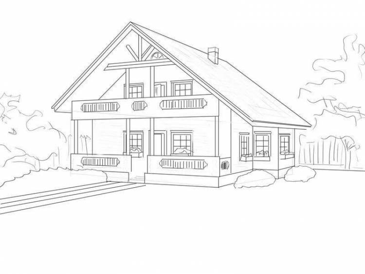 Как нарисовать дом карандашом для начинающих поэтапно легко и красиво