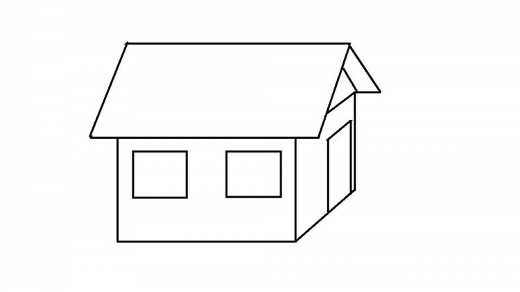 Как нарисовать дом карандашом поэтапно