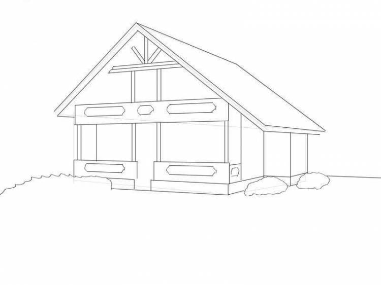 Как нарисовать дом карандашом для начинающих поэтапно легко и красиво