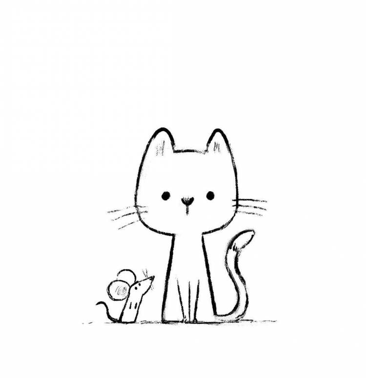 Лёгкие рисунки котов для срисовки