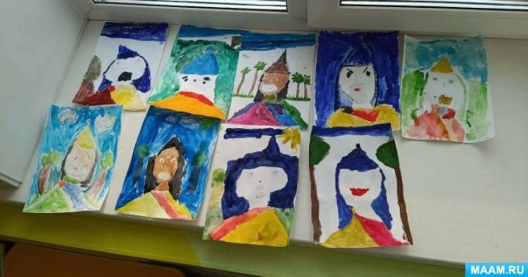 Конспект образовательной деятельности по рисованию для детей старшей группы «Портрет богатыря» 