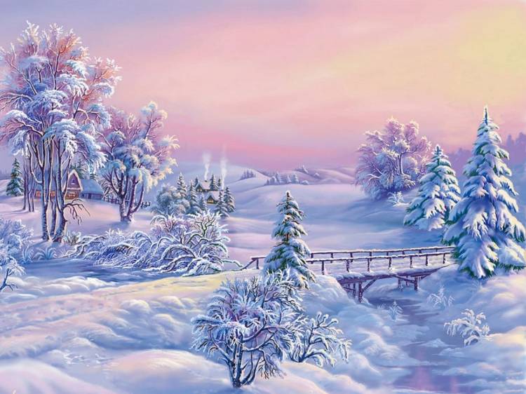 Зимний пейзаж картинки для детей