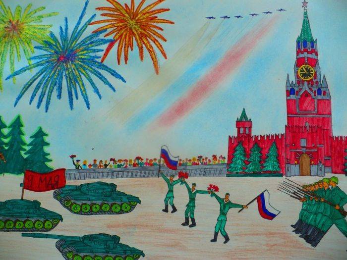 Рисунки парада на День Победы