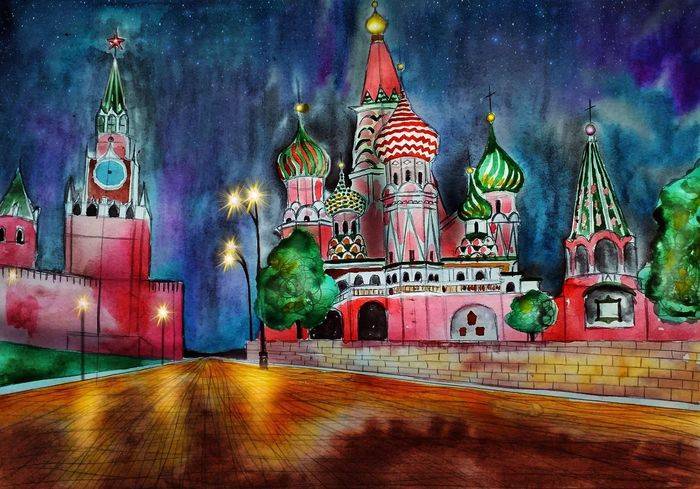 Рисунки с изображением Красной площади