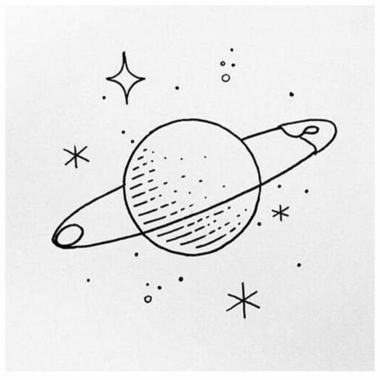 Космос легкие рисунки для начинающих карандашом 