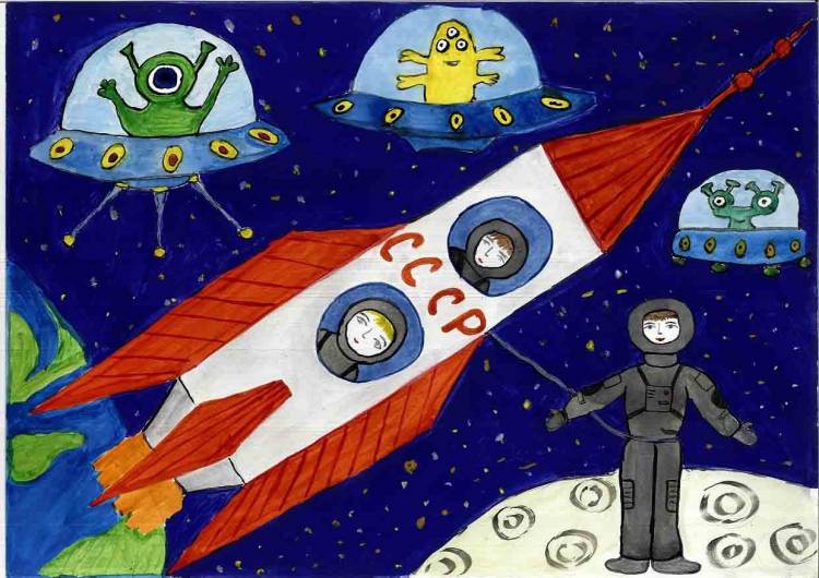 Картинки к дню космонавтики для школьников 