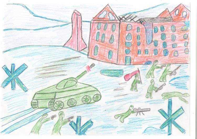 Детские рисунки сталинградская битва 