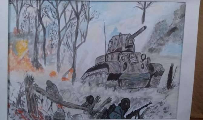 Рисунок на тему битвы под Москвой