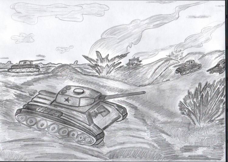 Рисунки на тему сталинградская битва простые 