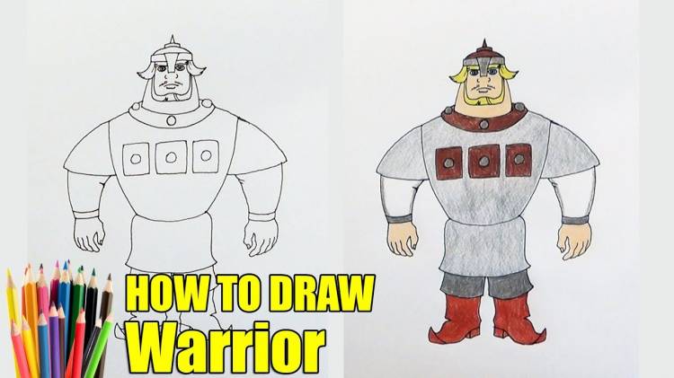 Как нарисовать Добрыню Никитича, Три Богатыря, How to draw Warrior