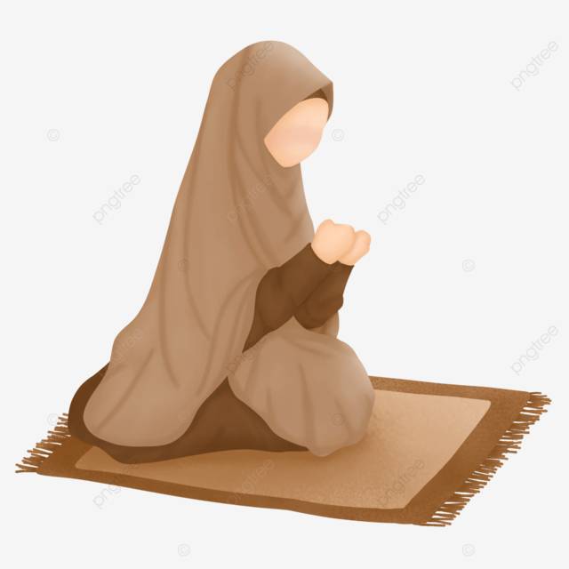 иллюстрация молящейся мусульманки PNG , молиться, мусульманский мультфильм, намаз PNG картинки и пнг PSD рисунок для бесплатной загрузки