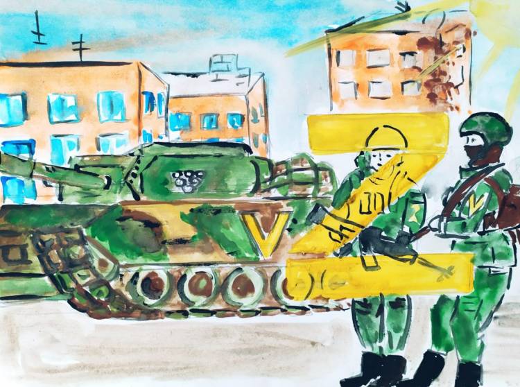В школах по всей России детям задают рисовать работы в поддержку ввода войск в Украину