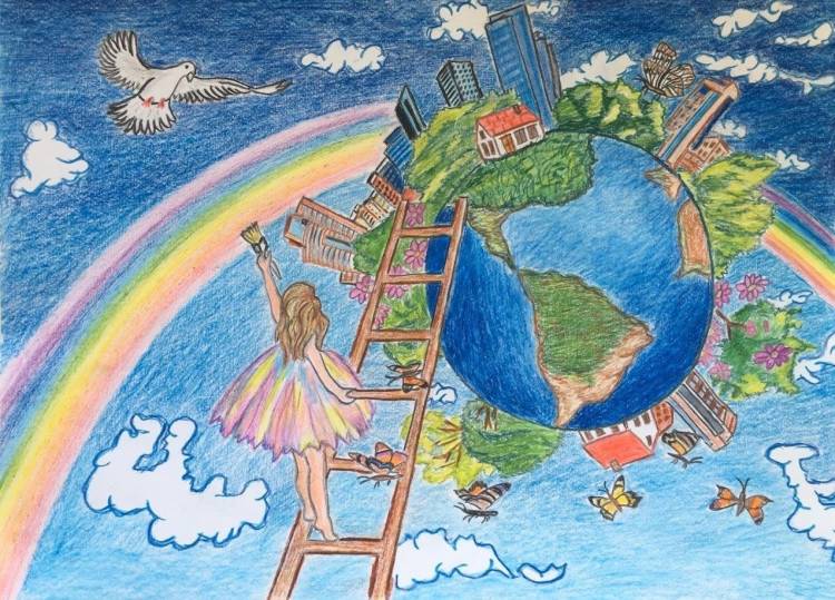 Детские рисунки о мире
