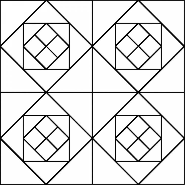 Геометрический орнамент в квадрате поэтапное рисование