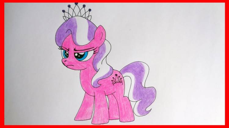 How to draw pony Diamond Tiara my little pony, Как нарисовать пони Даймонд Тиара, дружба это чудо