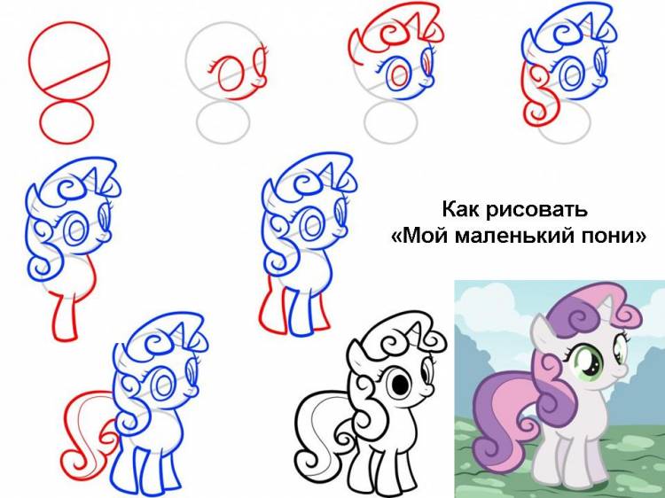 Как нарисовать пони