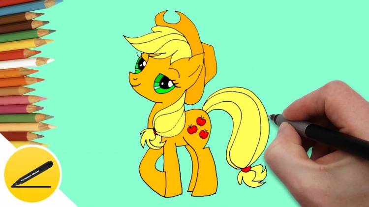 How to Draw Pony Applejack ✿ Draw a pony step by step