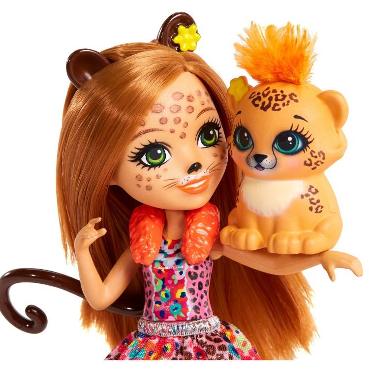 Кукла Enchantimals Чериш Гепарди с любимым питомцем Квиком Mattel
