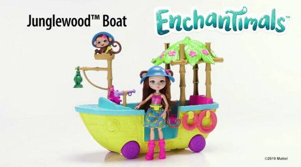 Лодка в джунглях, набор с обезьянкой Enchantimals (Junglewood Boat