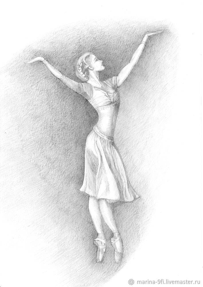Рисунок танцующей балерины балет Баядерка графика в интернет
