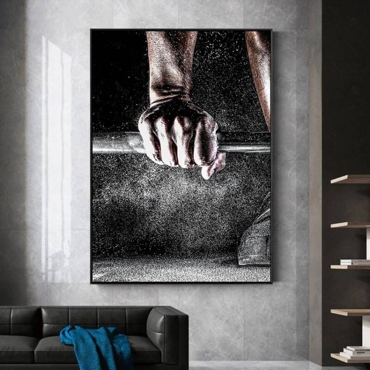 Современный черный фон Бодибилдинг искусство холст картины плакаты и принты настенные картины для гостиной