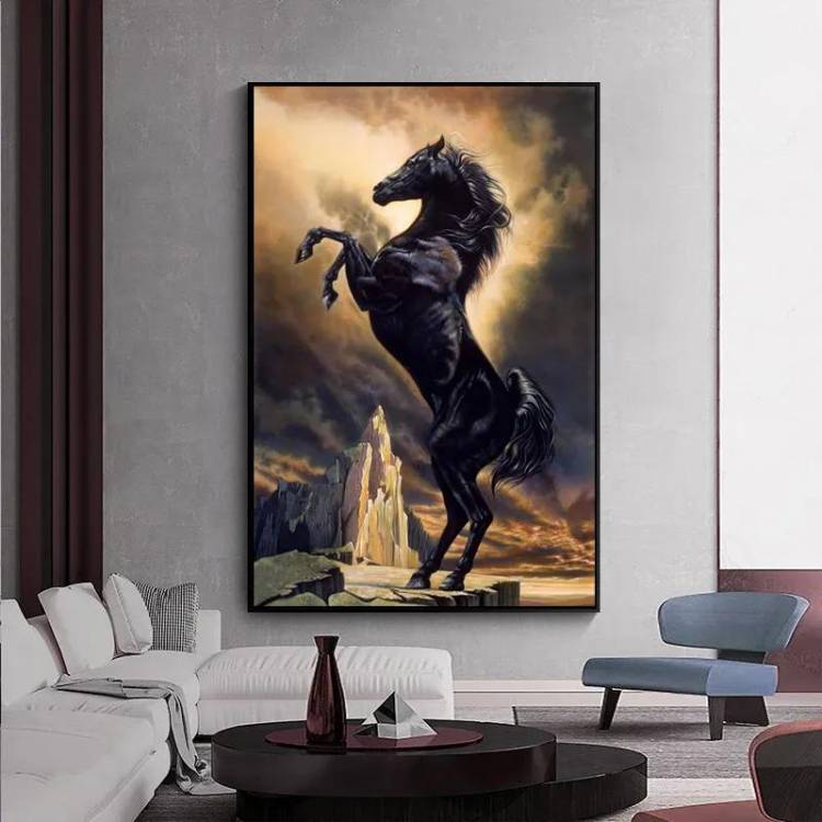 Современное искусство, холст с изображением животных, черно-белые постеры и принты с лошадьми, настенные художественные картины для гостиной, домашний декор куадрос
