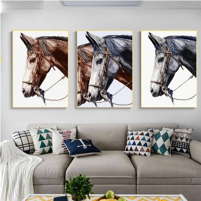 Минималистский животный бегущий черный коричневый холст с изображением лошадей картина настенные картины для гостиной современные абстрактные принты и плакаты