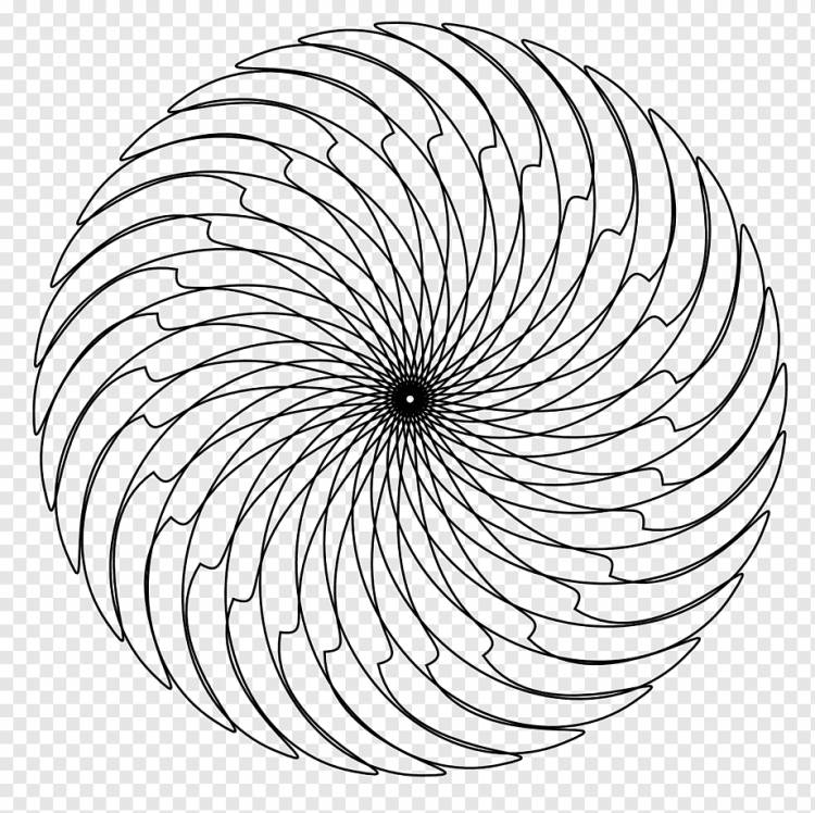 Раскраска Геометрия Геометрическая абстракция Форма, форма, спираль, симметрия, монохромный png