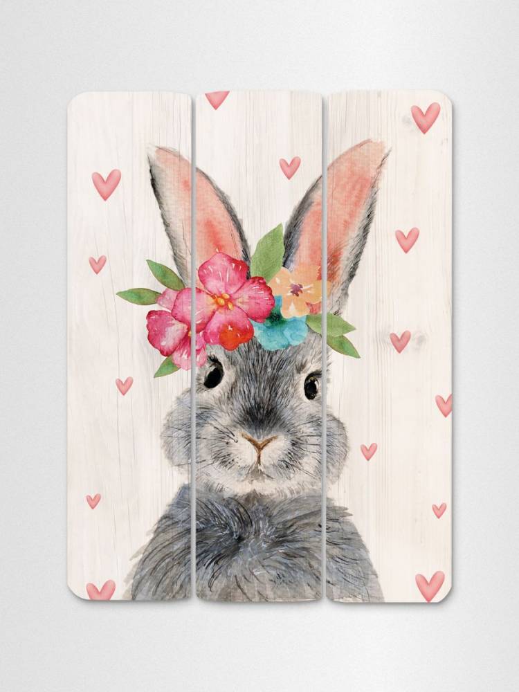 Картина на досках Пасхальный кролик