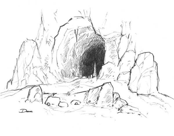 Как нарисовать пещеру 