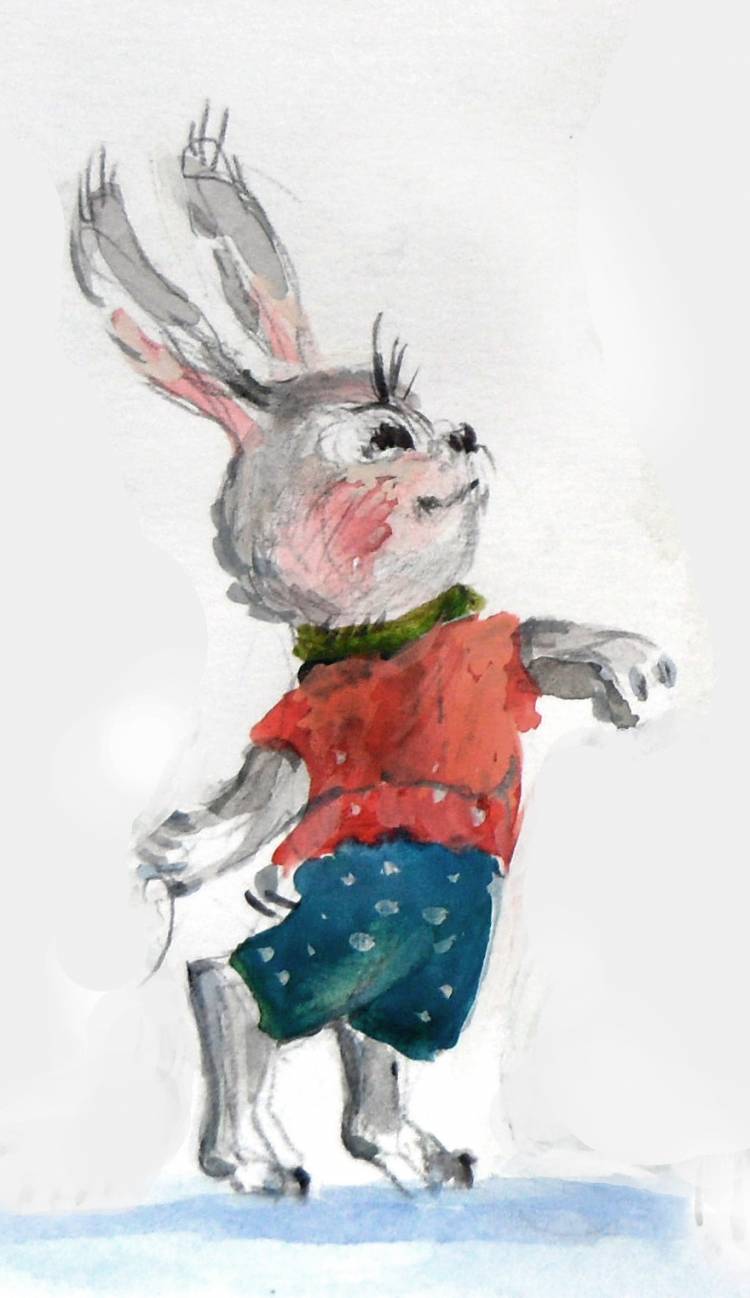 Иллюстрация Храбрый заяц в стиле детский
