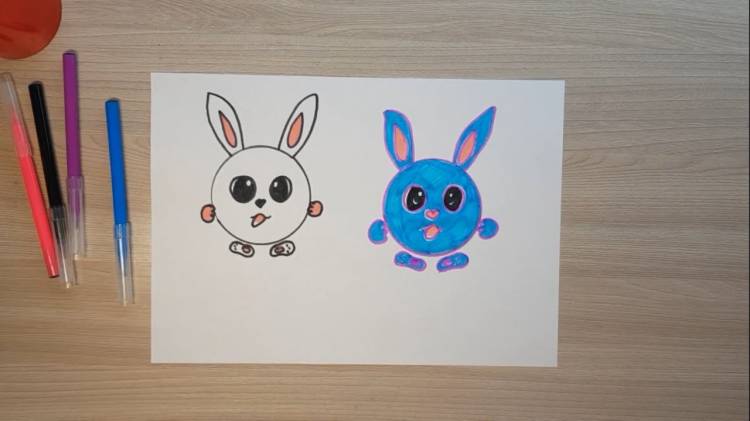 Как нарисовать милого зайца легкие рисунки для срисовки