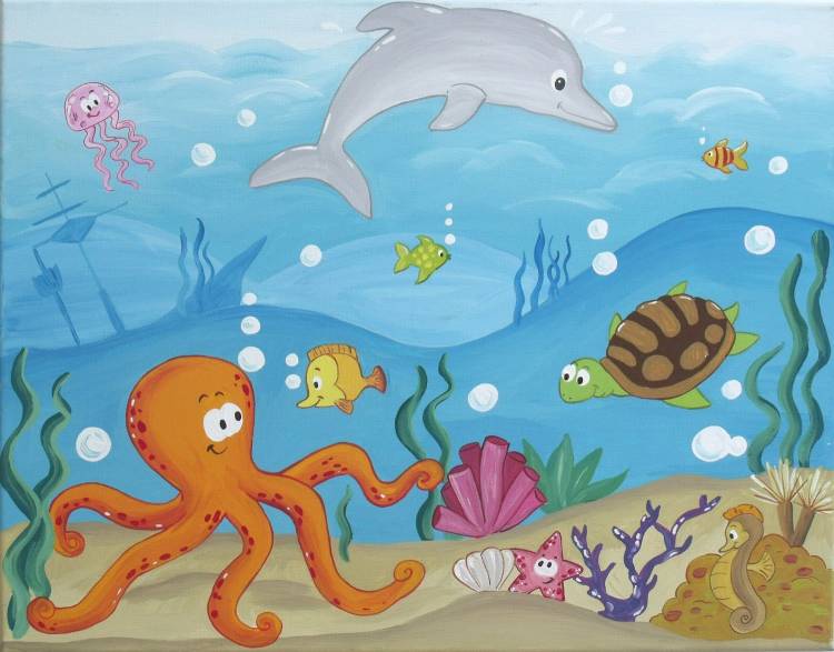 Рисунки на морскую тематику для детей