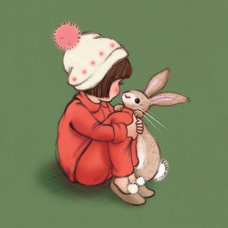 Новогодний кролик арт 