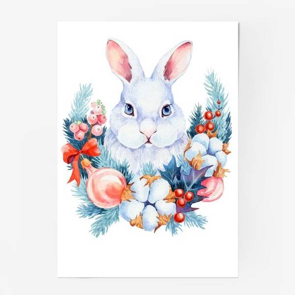 Чехол iPhone «Новогодний кролик», в интернет-магазине в Москве, автор