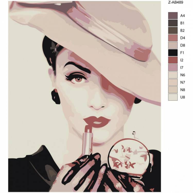Женщина в шляпе Раскраска картина по номерам на холсте Z-AB