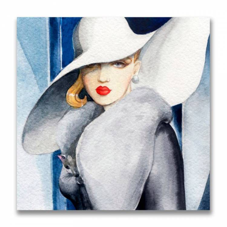 Картина на холсте Dom Korleone Девушка в белой шляпе