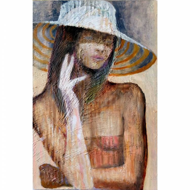 картину Девушка в шляпе в Москве от художника Льдин Петр