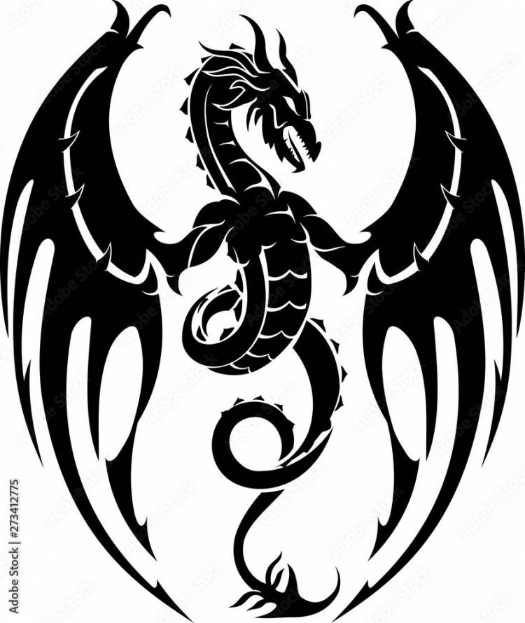 Дракон нарисованный символами