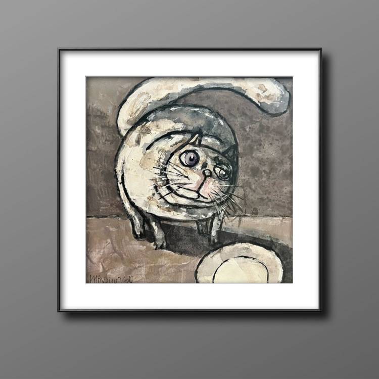 Картина маслом на холсте ,серия «маленькие котики»