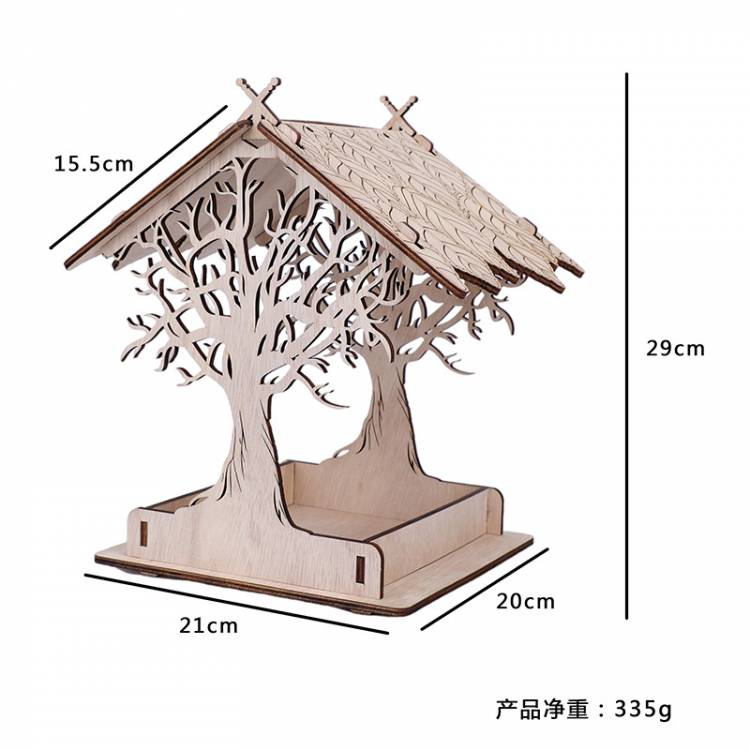 Кормушка для домашних животных, деревянное уличное рандомное украшение для сада, приспособление для кормления летающих животных, домик для кормления