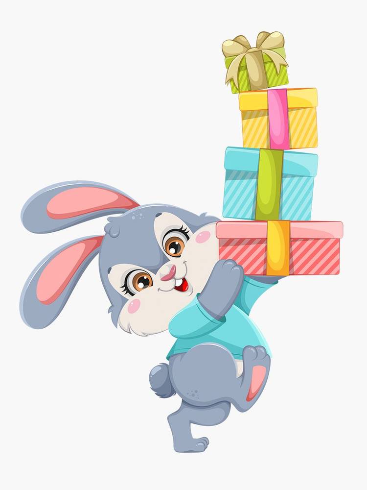 Наклейка новогодняя интерьерная Кролик для декора стен, окон по выгодной цене в интернет-магазине OZON 