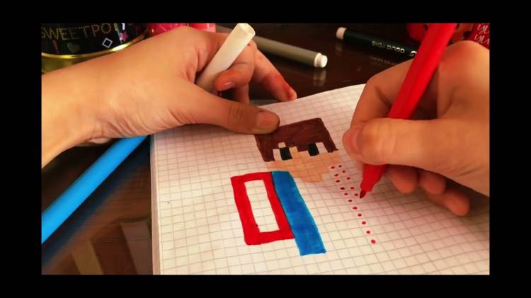 Как нарисовать компота по клеточкам Майнкрафт Minecraft ❤