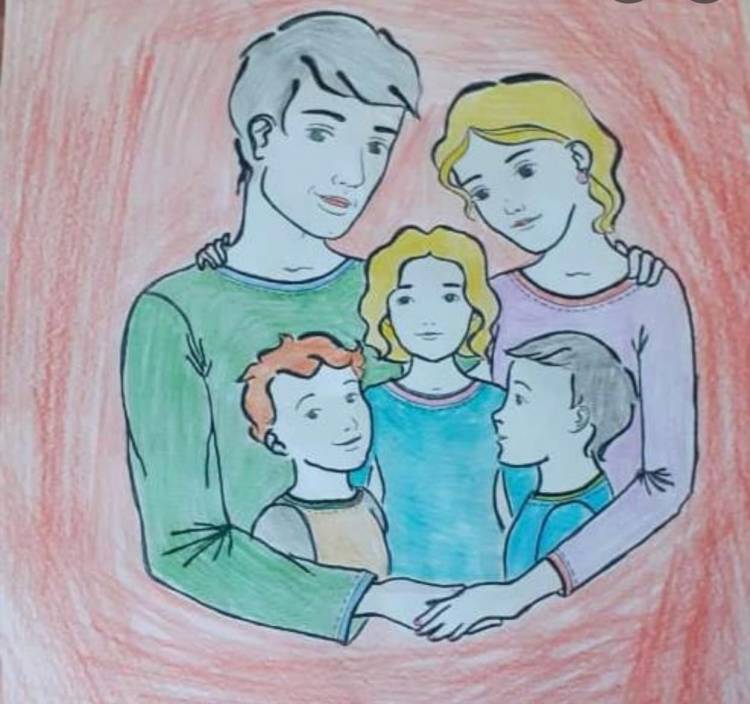 Рисунки на тему семья легкие