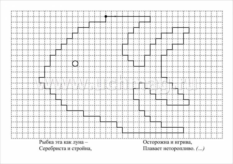 Математический диктант рисунки по клеточкам